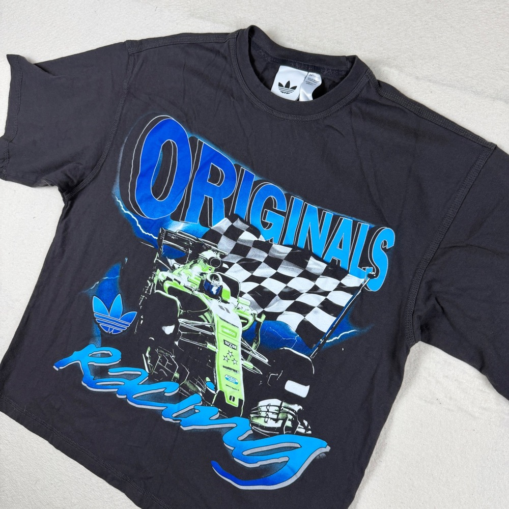 Adidas Originals Racing Graphic T-Shirt F1 Race Car Black KQ5207 Mens Small
